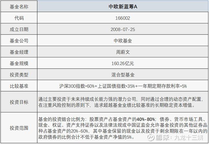 蓝筹基金，求中欧新蓝筹混合基金的信息